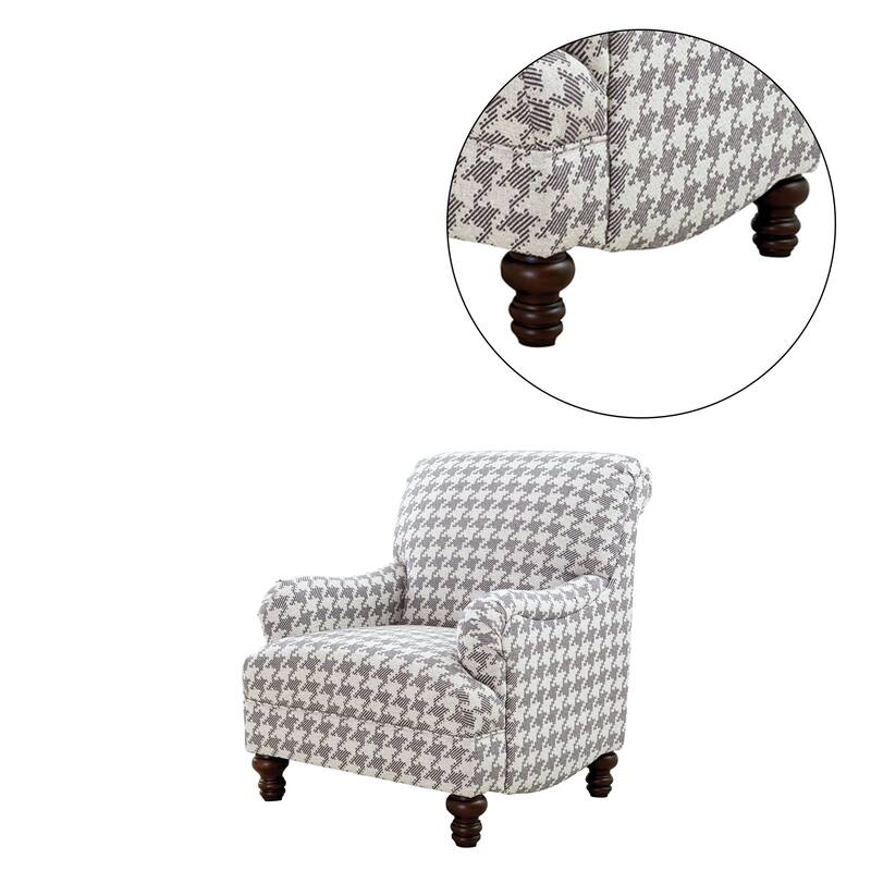 Fabric Upholstered Accent Chair with Recessed Arms