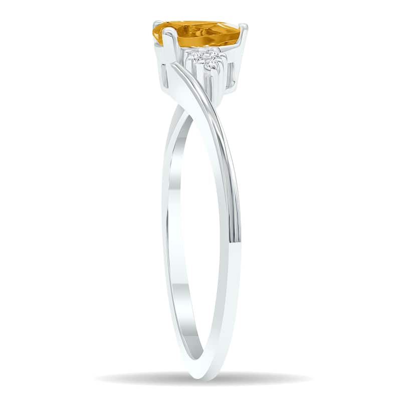 Women's Citrine and Diamond Tierra Ring in 10K White Gold