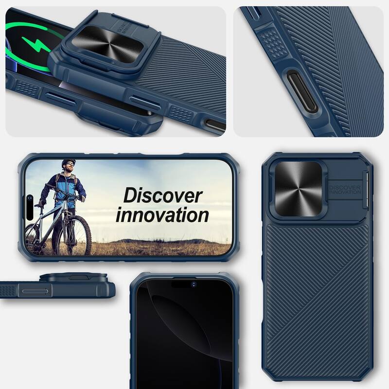 iPhone 16 Pro Max Camera Protection Kickstand - Case Compatible with Mag Safe, Protective Shockproof Military, Phone Case