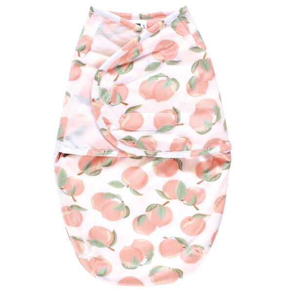 slide 1 of 1, Hudson Baby Girls Plush Faux Fur Swaddle Wrap, Peach, 0-3 Months - Peach - 0-3 Months 0-3 Months - Peach