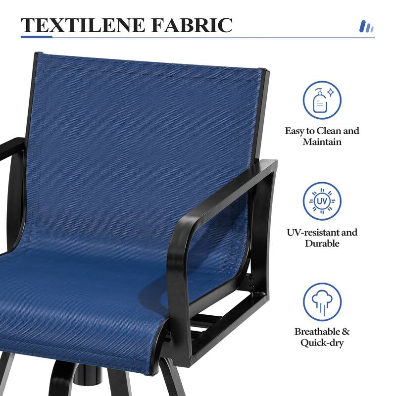 Outdoor Indoor All-weather Swivel Barstool Patio Bar Stools (Set of 2/4/6/8) - See Picture