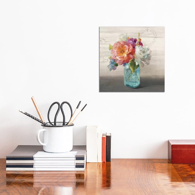 iCanvas "French Cottage Bouquet I" by Danhui Nai Canvas Print - 12x12x1.5