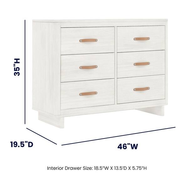 dimension image slide 0 of 3, Skye 6 Drawer Dresser with Interlocking Drawers by Delta Children