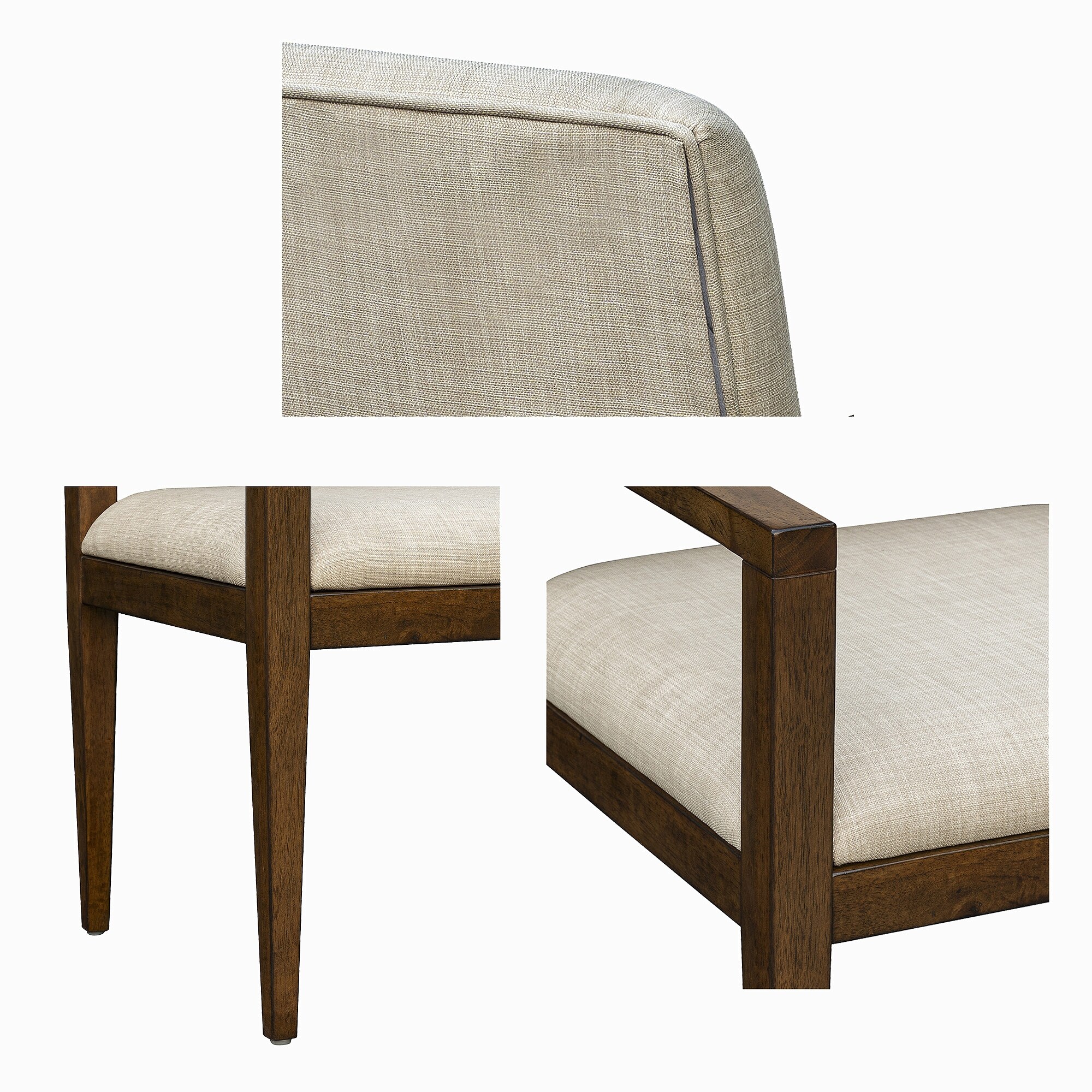 Upholstered Dining Chairs with Arms,Set of 2 - Beige - Bed Bath