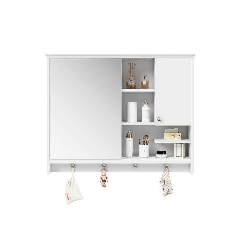 36 Inch Wall Mounted Medicine Cabinet, Bathroom Storage Cabinet with Mirror Door and Adjustabl Shelf