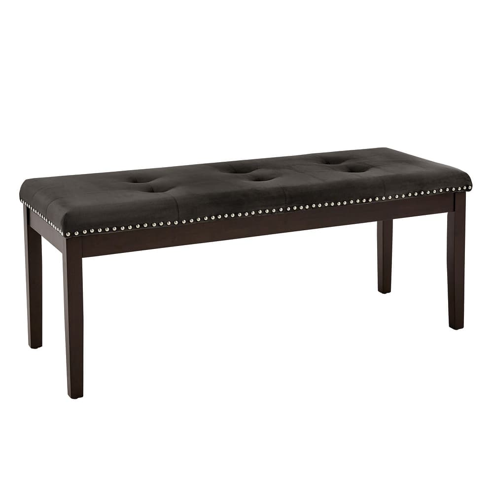 Balmforth Velvet Tufted Nailhead Bench by iNSPIRE Q Classic
