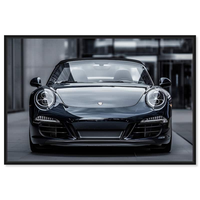 Notoriart Classy Car Framed Car 1 Piece Canvas Wall Art - 25 x 17 - Black