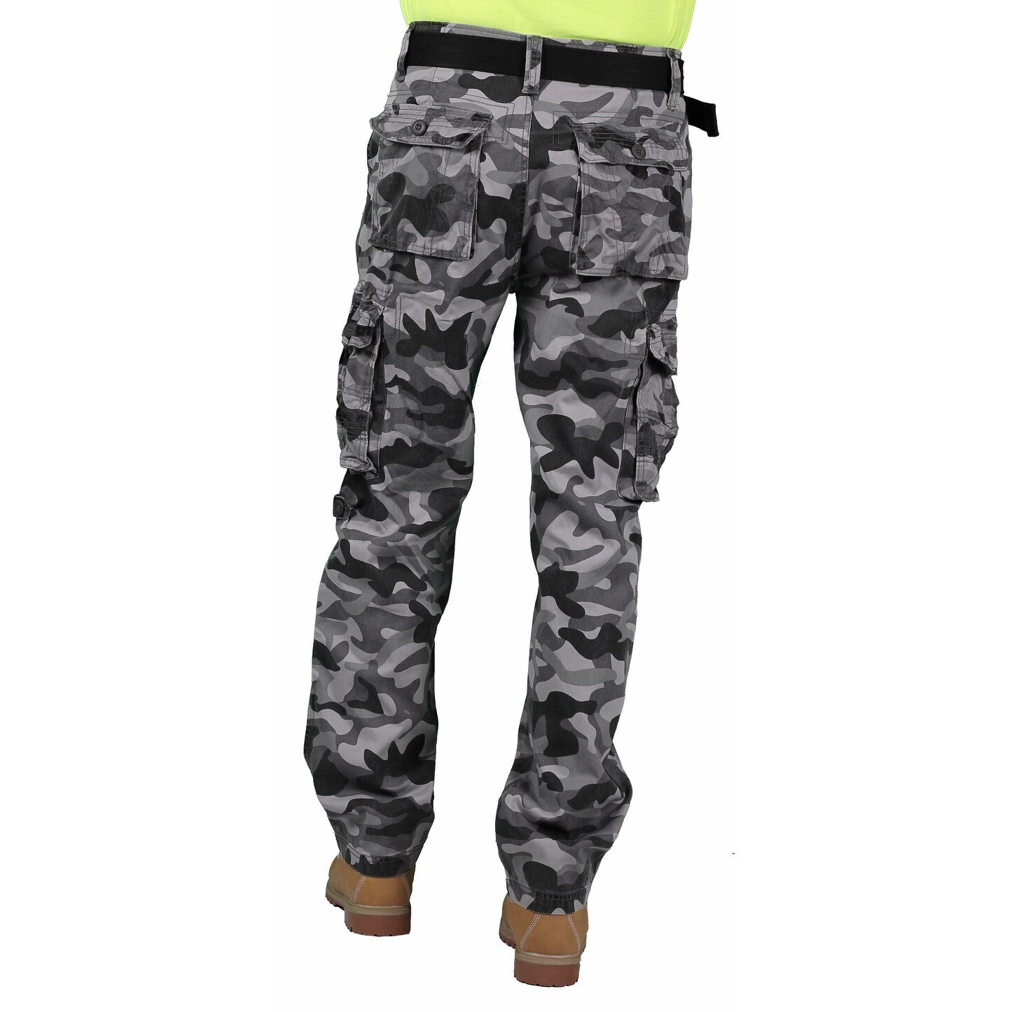 mens black camo trousers