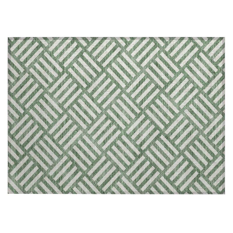 Machine Washable Indoor/ Outdoor Chantille Contemporary Geo Rug