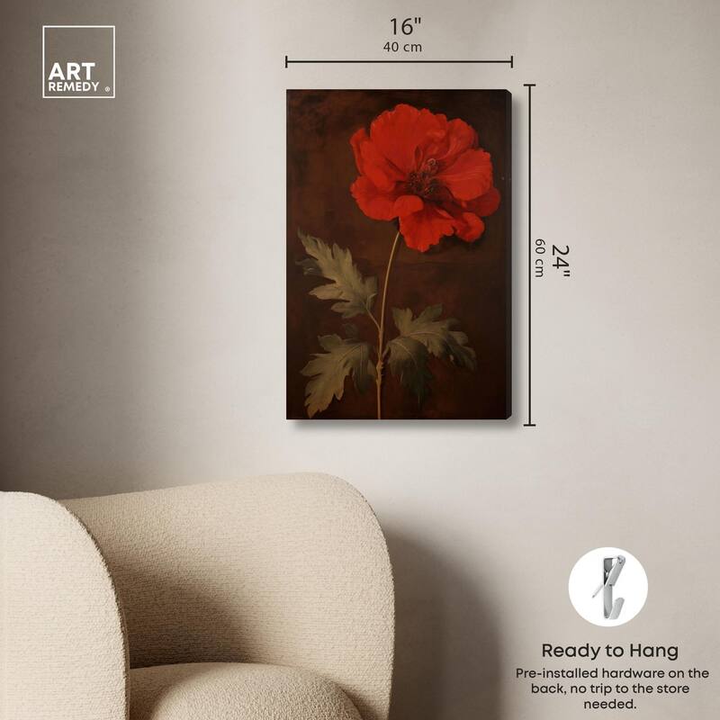 Flourish in Red I Canvas by Art Remedy, Gallery Wrapped