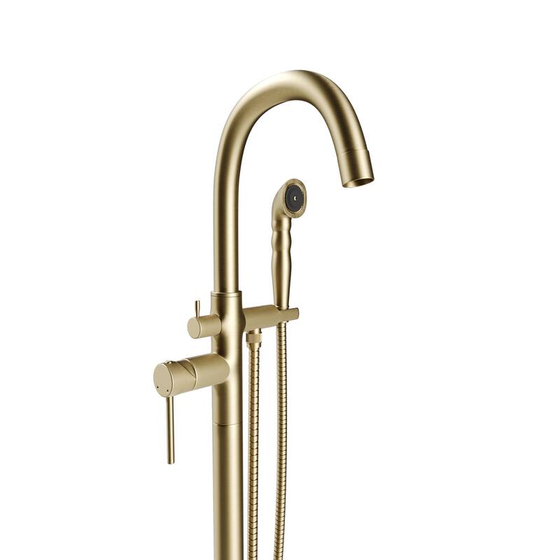 Neptune Single Handle Floor Mounted Gooseneck Freestanding Tub Filler