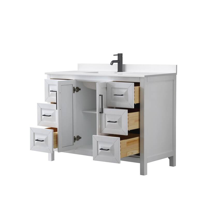 Daria 48-inch Single Vanity, Single Hole Quartz Top