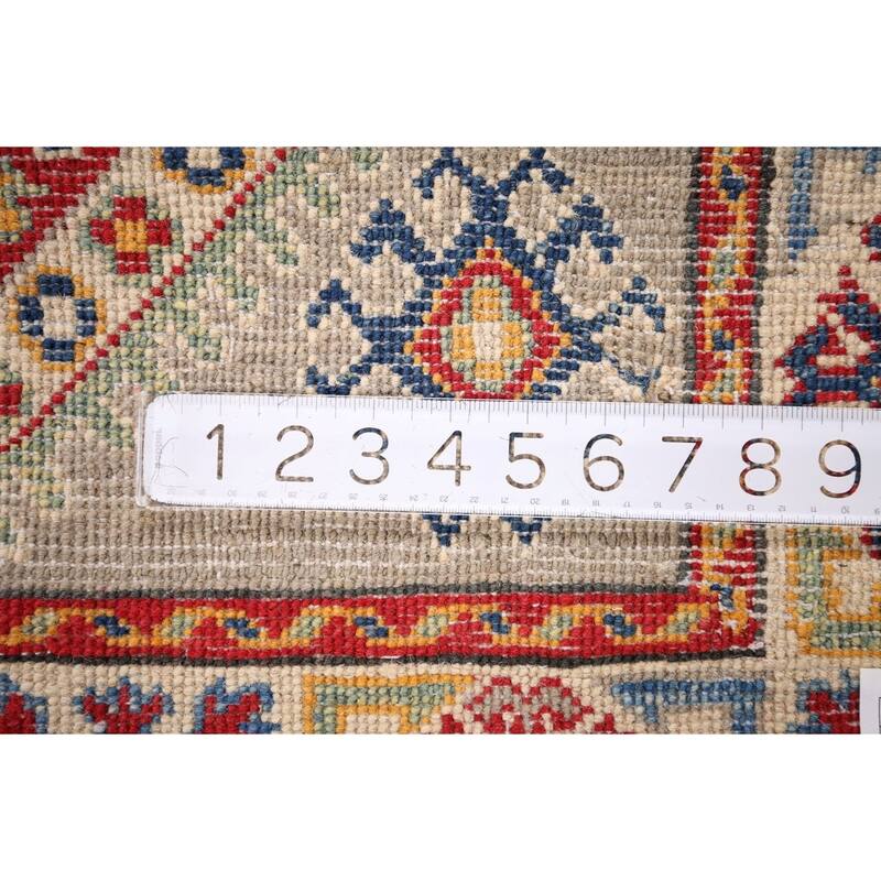 Geometric Kazak Oriental Accent Rug Handmade Wool Carpet - 3'2" x 5'0"