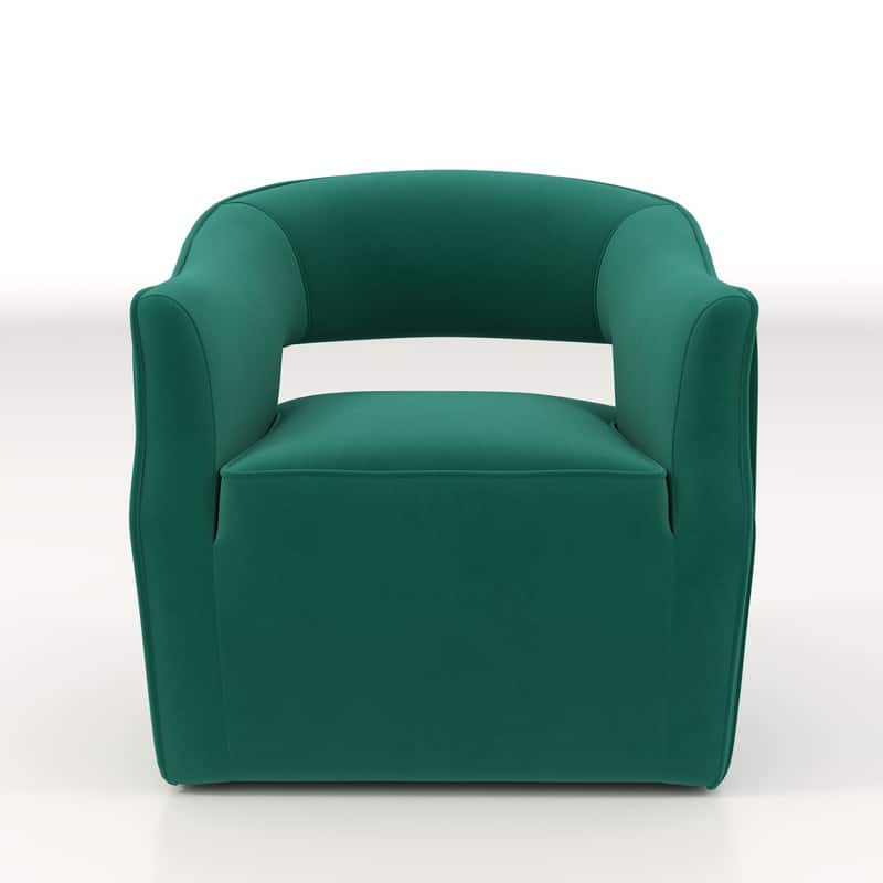 SEYNAR Modern Glam Velvet 360 Degree Swivel Open-Back Accent Armchair