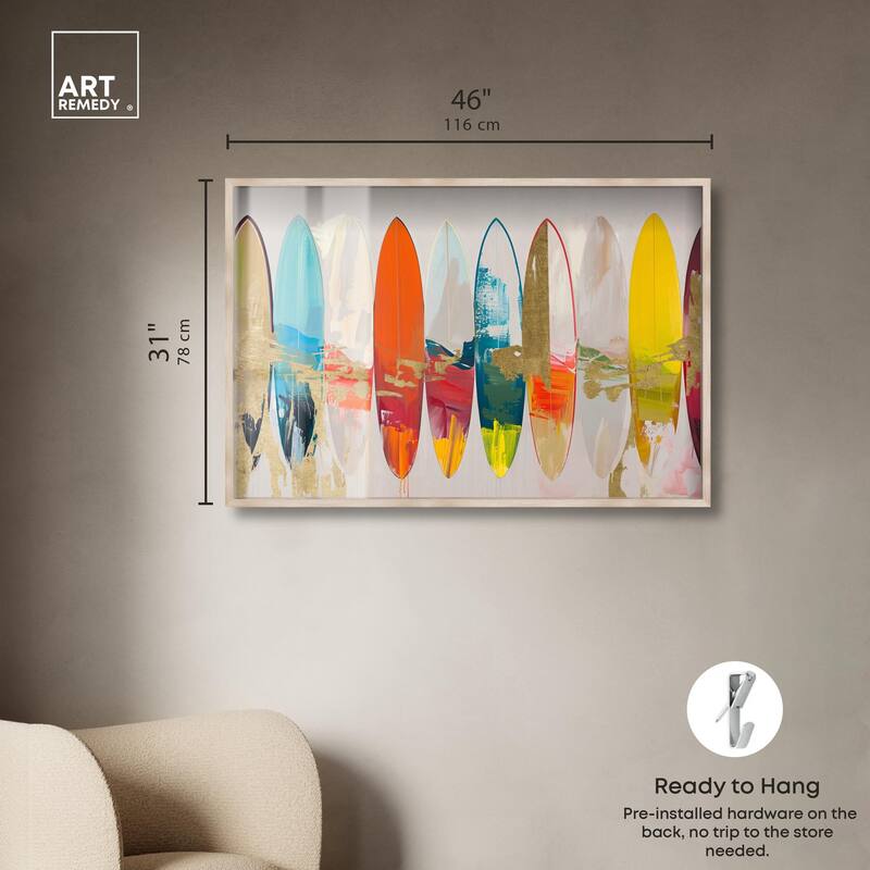 Surfboard Horizons II Shadowbox by Art Remedy