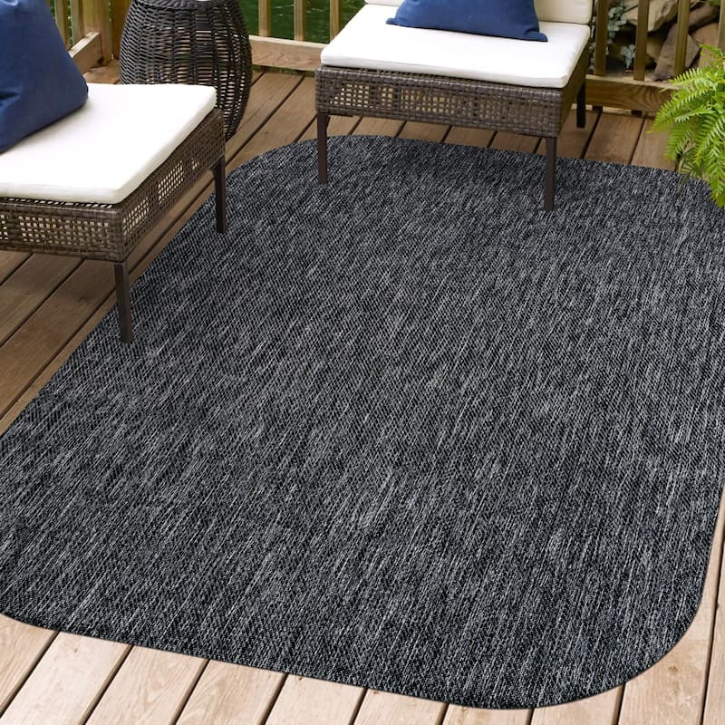 JONATHAN Y Miles Modern Minimalist Radius Corner Solid Indoor/Outdoor Shaped Area Rug