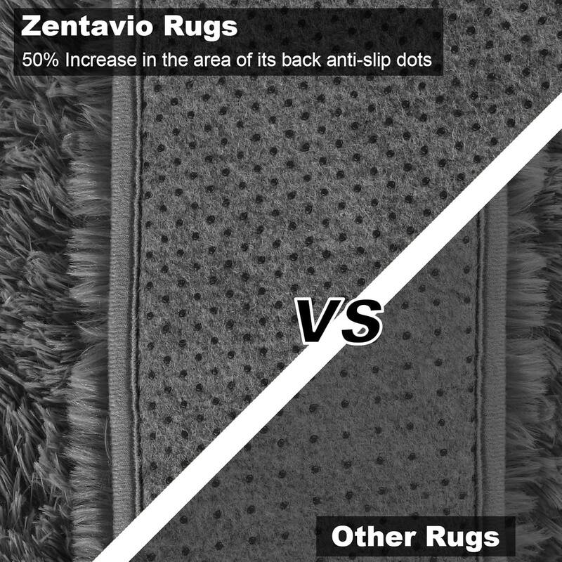 Living Room Bedroom Super Soft Pile Area Rug, Modern Shaggy Rugs, Non-Slip Pile Rugs for Kids