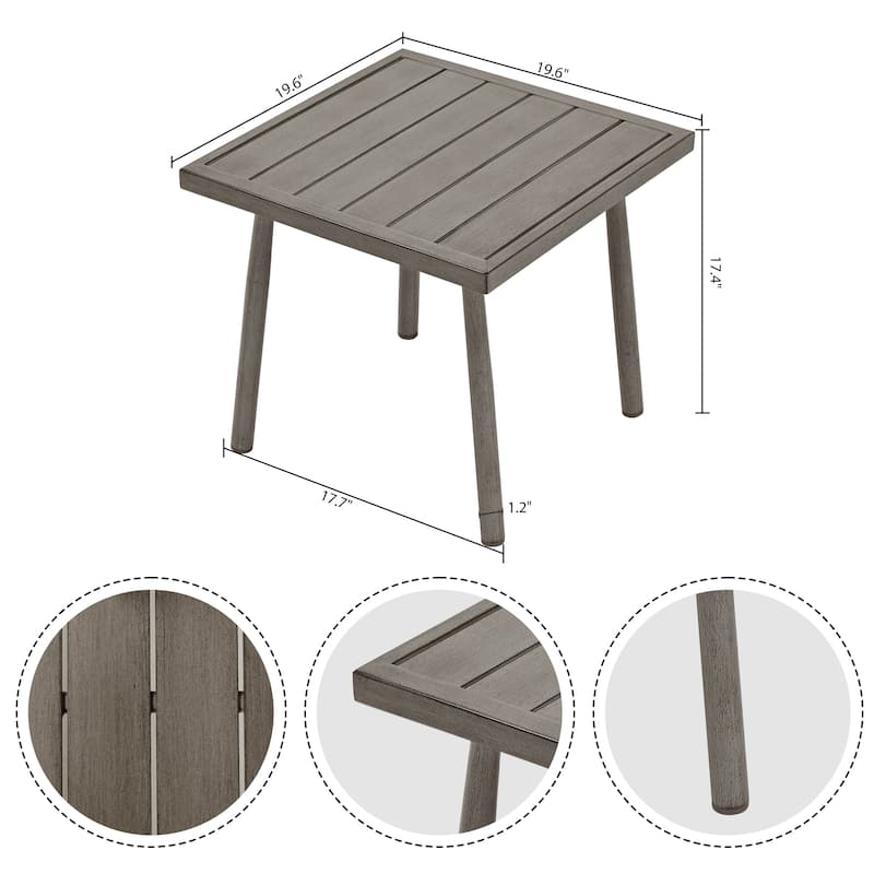 3-Piece Aluminum Patio Conversation Set with Webbing Chair Back and Cushions