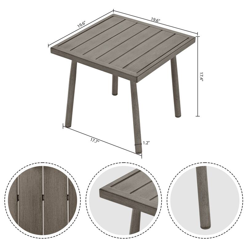 7-Piece Aluminum Patio Conversation Set, Loveseat with Ottomans, 2 Swivel Armchairs and Coffee Table