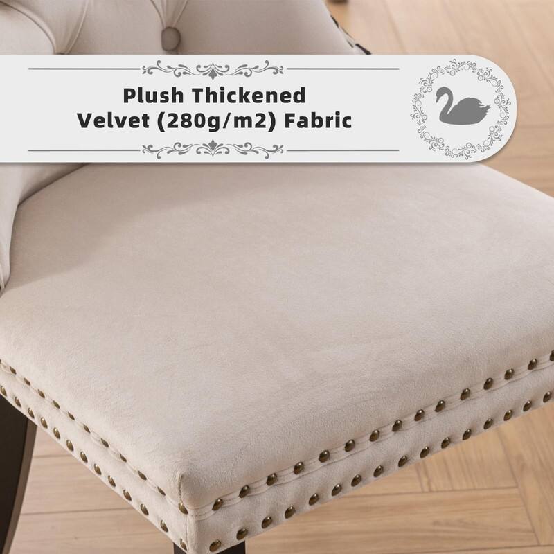 Tufted Naliheads Solid Wood Upholstered Dining Chairs (Set of 4)