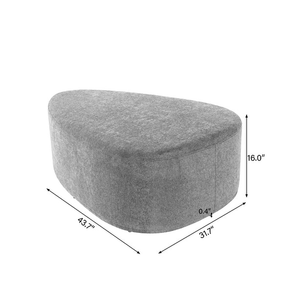 dimension image slide 1 of 2, Leon 43" W Modern Oversized Chenille Triangular Cheese Ottoman