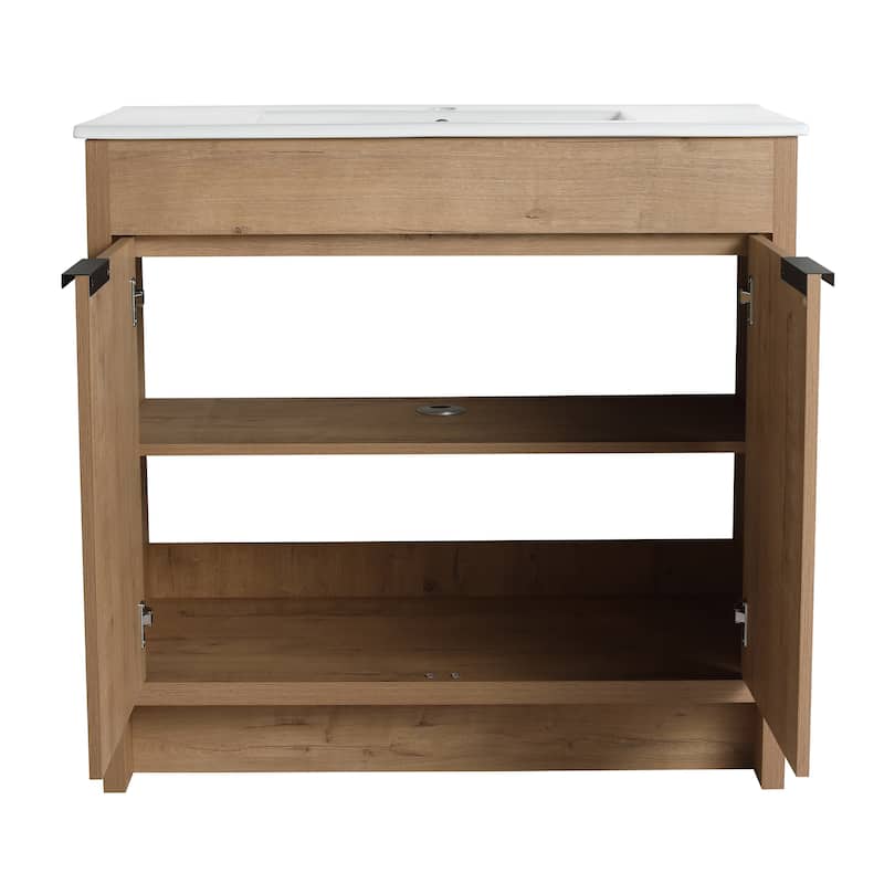 Bathroom Vanity With Sink In 24/30/36 Inch, Freestanding Bathroom Vanity With Soft Close Door and Adjustable Shelf