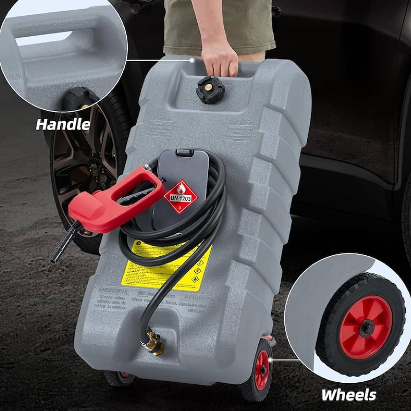 15 Gallon Fuel Caddy Tank, Portable Gas Fuel Container