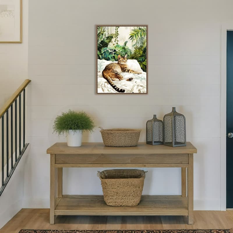 Cats Life Sleepy Time by Justyna Jaszke Framed Canvas Wall Art