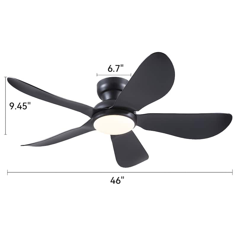 32/36/46/52 inches Low Profile Ceiling Fan with Light and Remote for Living Room Bedroom Kid's Room Patio