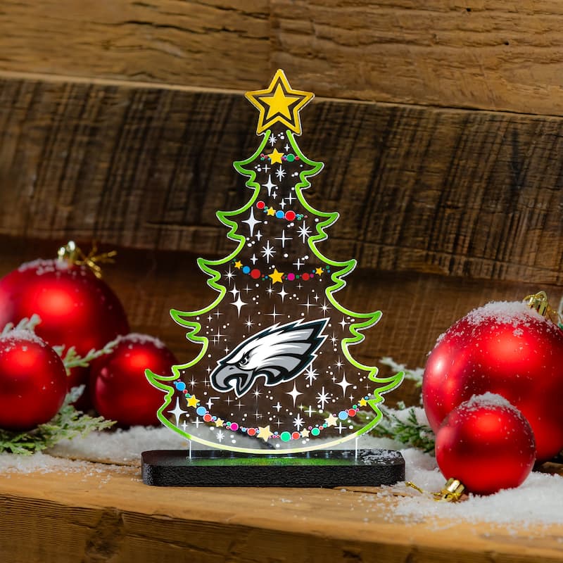 10" LED Tabletop Christmas Tree Desklite Sign, Philadelphia Eagles