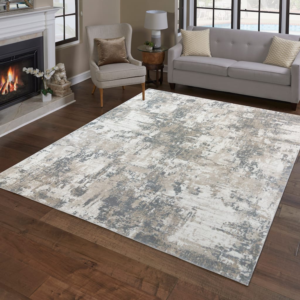 Gertmenian Majestic Omari Grey Modern Abstract Area Rug