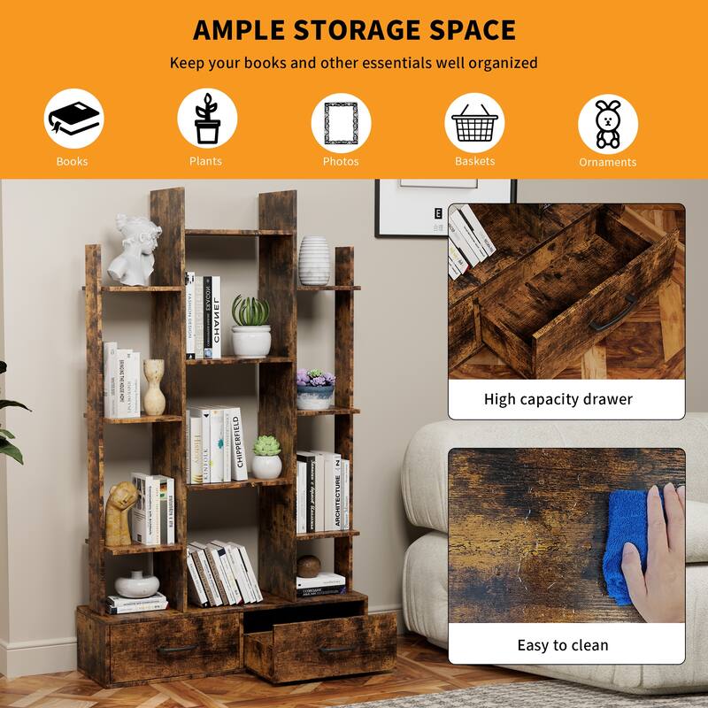 Bookshelf with 2 Drawers