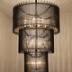 preview thumbnail 5 of 11, Varaluz Park Row 18-Light 3-Tier Chandelier - Matte Black/French Gold