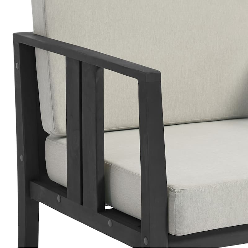 Casual 29"W Outdoor Patio Armchair Set In Solid Teak Wood with Cushion