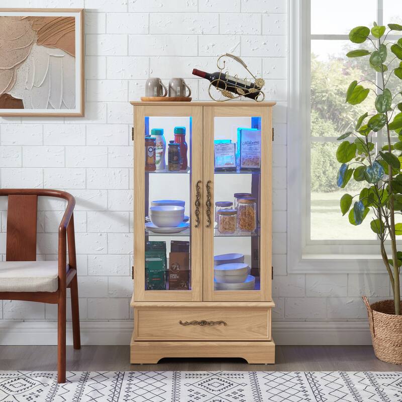 Exquisite Lighted Display Cabinet with Multiple Features for Stylish Storage