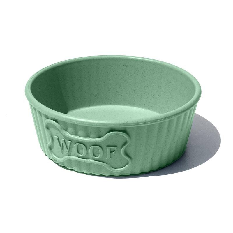 Woof, Ribbed, Large Bowl, Sage Green, (Wheat PP), 3 cups, Set of 2 - Green