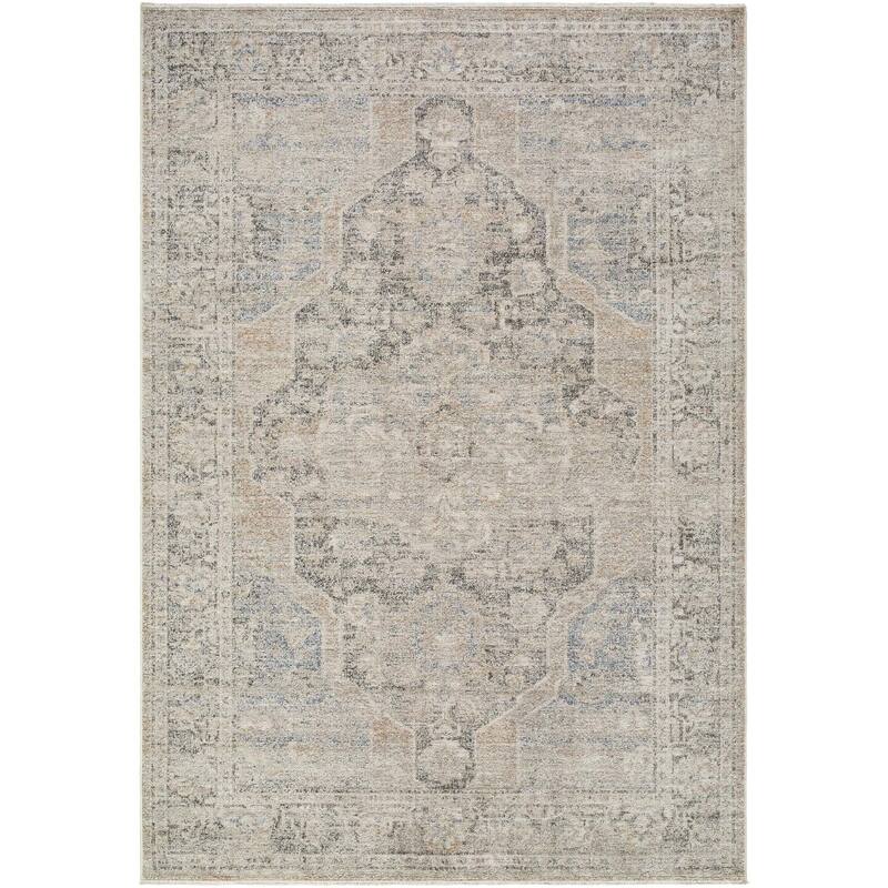 Galey Alix x Livabliss Maria Elena IV Vintage Medallion Area Rug - 7' 10" x 10' - Dark Brown