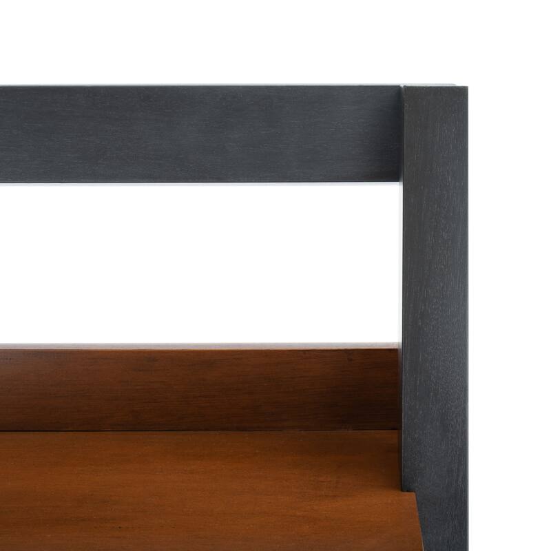SAFAVIEH Fadime Natural/Charcoal 3-Shelf 1 Door Etagere - 32" W x 15.4" L x 72" H - 32Wx15Dx72H