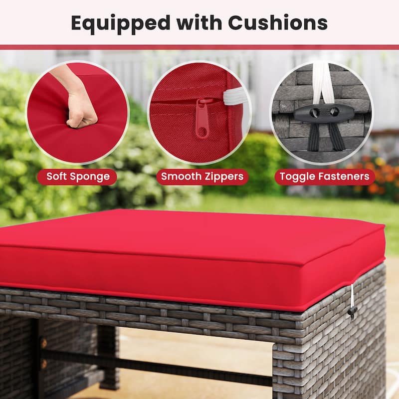 Costway 6PCS Patio Furniture Set Outdoor Sectional Conversation PE - See Details