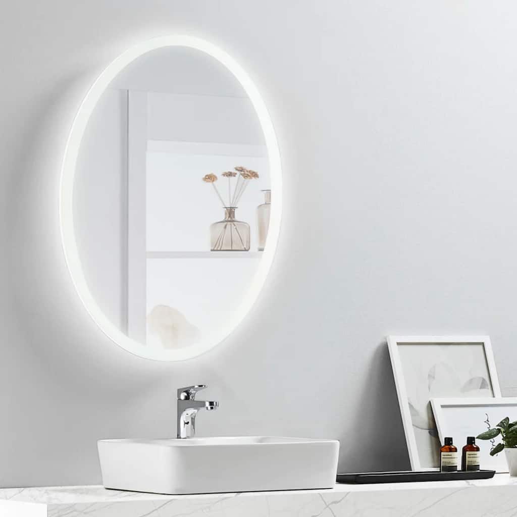 Modern Mirrors Aurora Oval Lighted Bathroom Vanity Wall Mirror - IP44