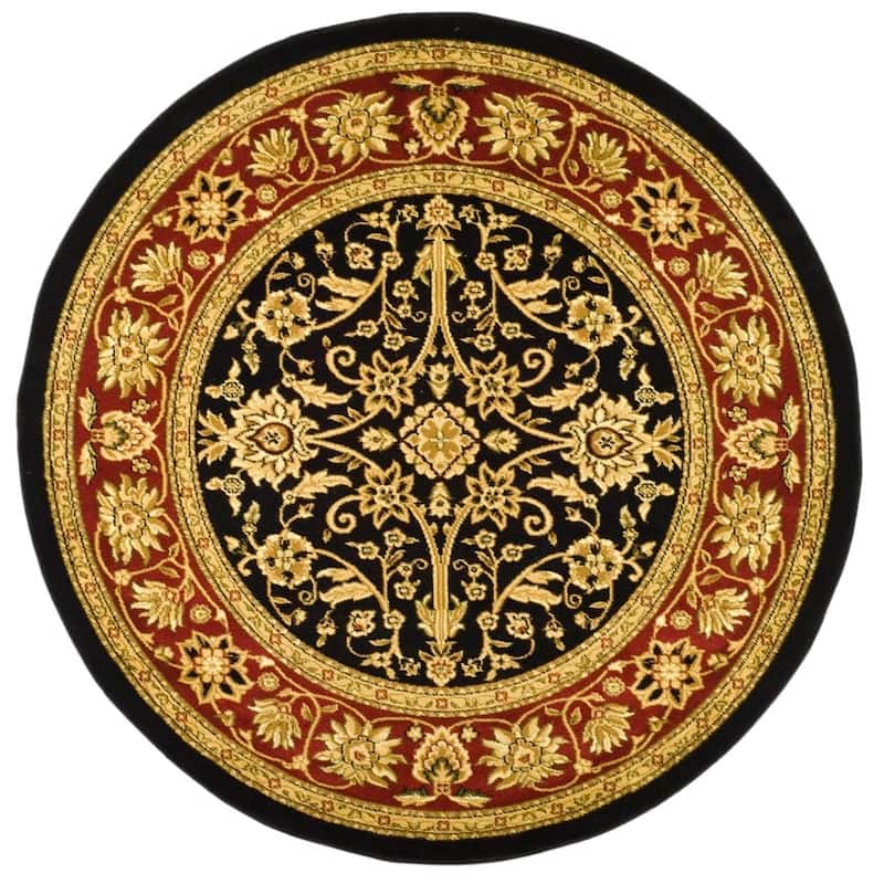 SAFAVIEH, Lyndhurst Marsha Traditional Area Rug - 4' Round - Black/Red