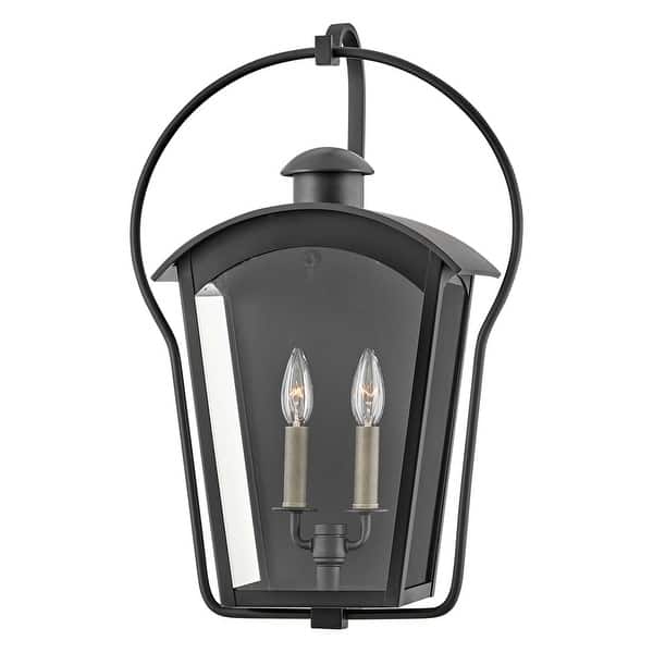 slide 2 of 3, Hinkley Lighting 13304 Yale 2 Light 22" Tall Heritage Outdoor Wall Black / Burnished Bronze