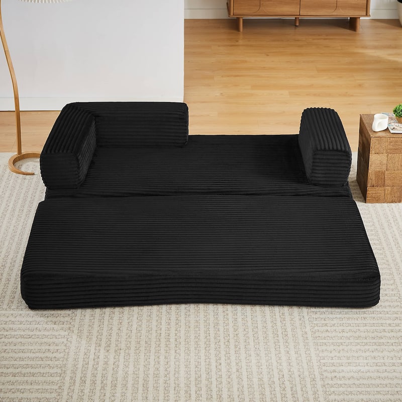 Rossetta Modern Modular Classic Color Scheme Corduroy Fabric Boneless Loveseat Sofa, No Assembly