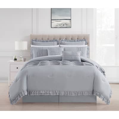 Chic Home Yvie 12 Piece Ruffled Border Bed In A Bag Comforter Set
