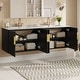 preview thumbnail 4 of 38, GDFStudio - Marwood Vintage Double Bathroom Vanity Set with 3 Holes Single Ceramic Sink & Soft Closing Doors - 60'W