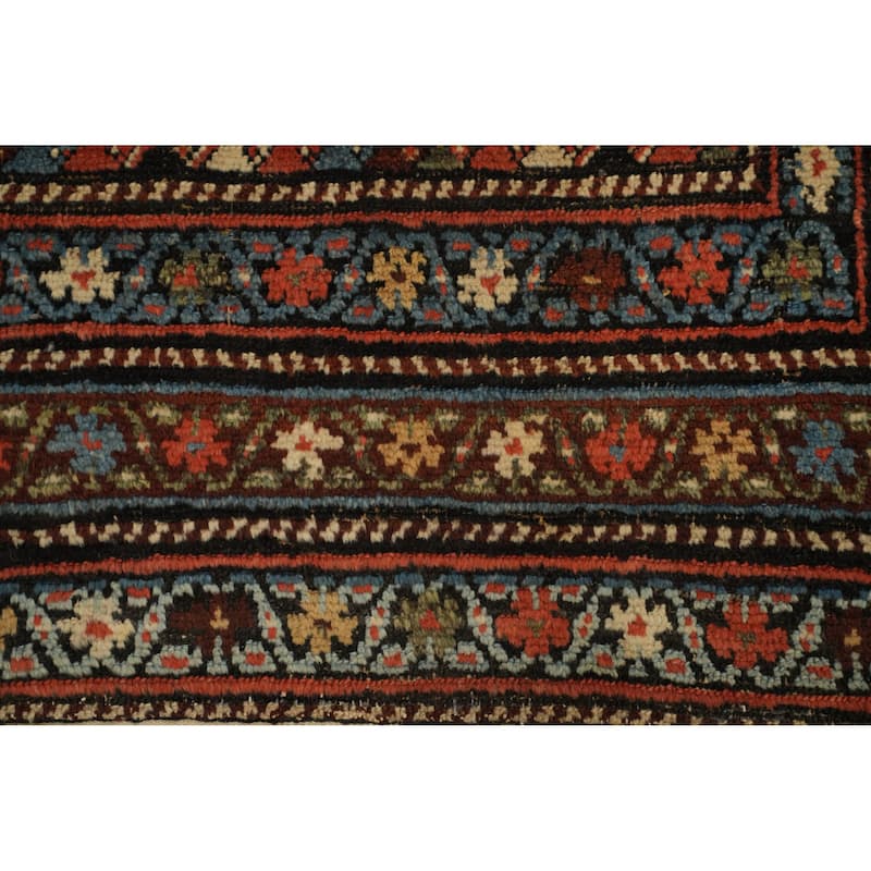 Hand Knotted Oriental 100% Wool Carpet Traditional Geometric Oranges & Rust Bakhtiari Area Rug - 8' 9'' X 4' 7''