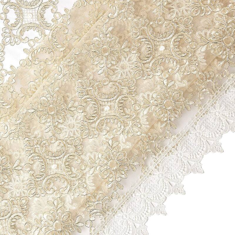 Violet Linen Botany Bridal Embroidered Emblem Floral Lace Pattern Tablecloth