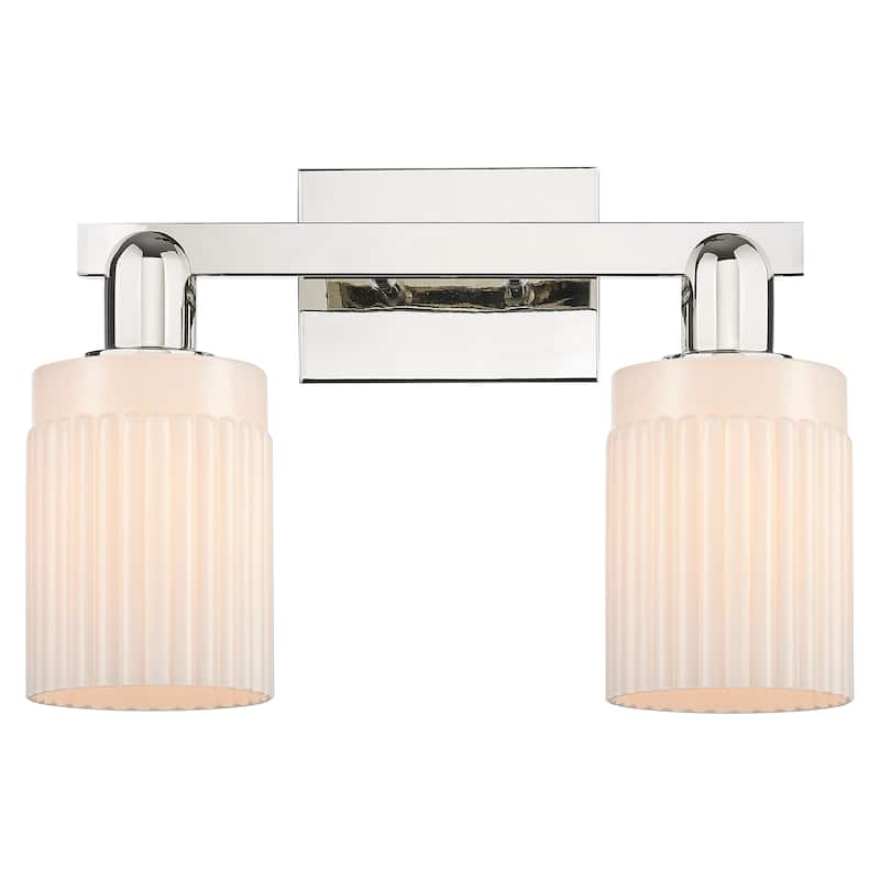 Innovations Lighting Endless Possibilities Arcadia - Hadley - 2 Light 16" Bath Vanity Light - Polished Nickel/Matte White