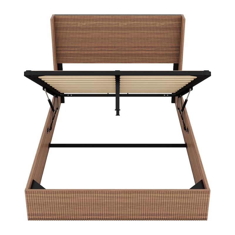 Queen Size Hydraulic Bed Frame with Lift Storage