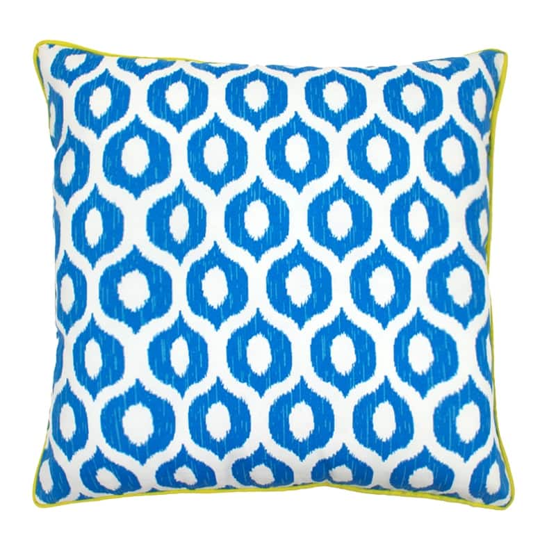 Jiti Outdoor Waterproof Sunbrella Bohemian Eclectic Bold Eye Patterned Square Throw Pillows Cushions for Pool Patio Chair - Blue/White